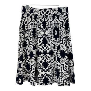 Boden Pull On Jersey Mini Skirt Womens US 6 Navy Blue White Stripe Pockets